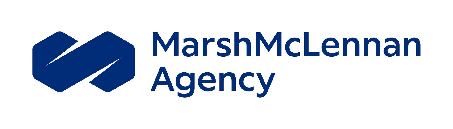 The dark blue logo for Marsh McLennan Agency consisting of a geometric abstract icon next to the company name.