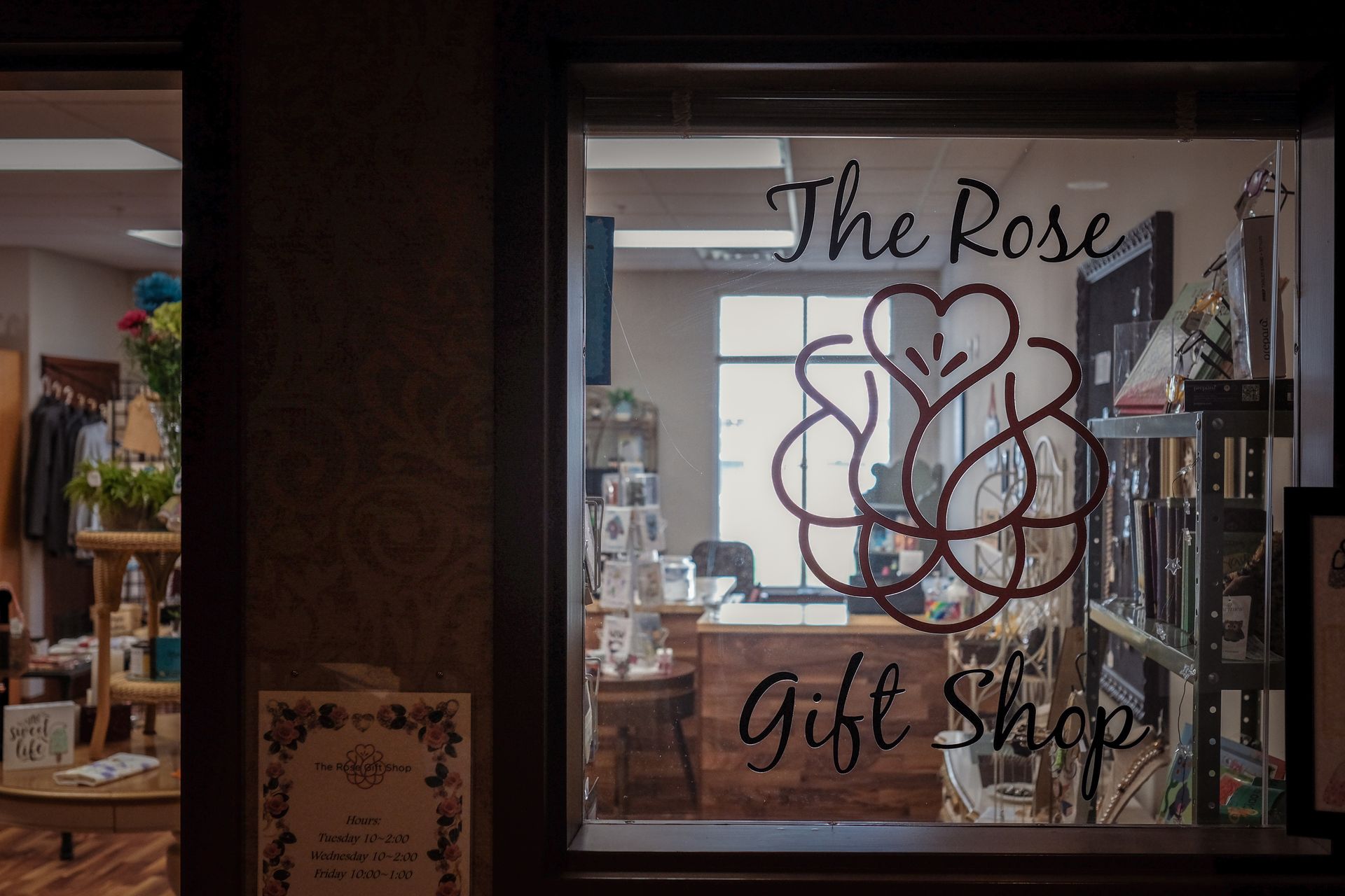 The glass entrance of