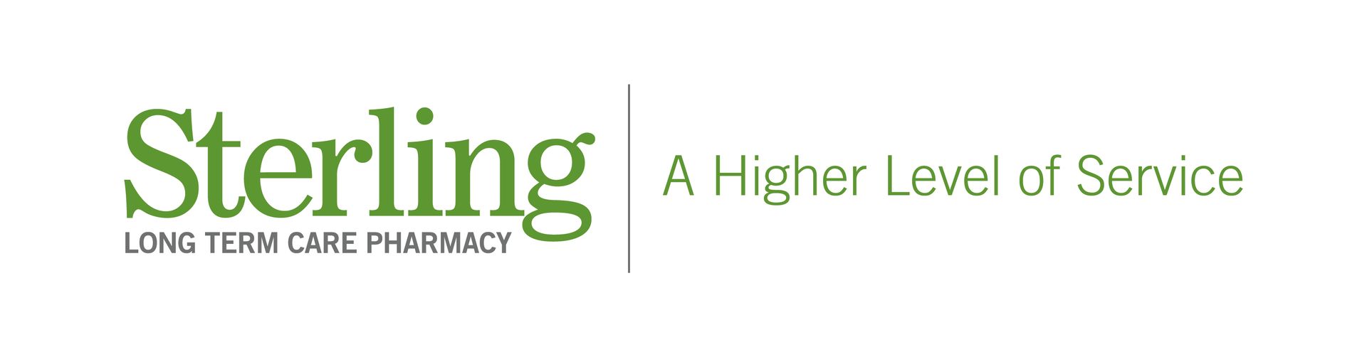 Sterling logo with green text and tagline “A Higher Level of Service” on white background