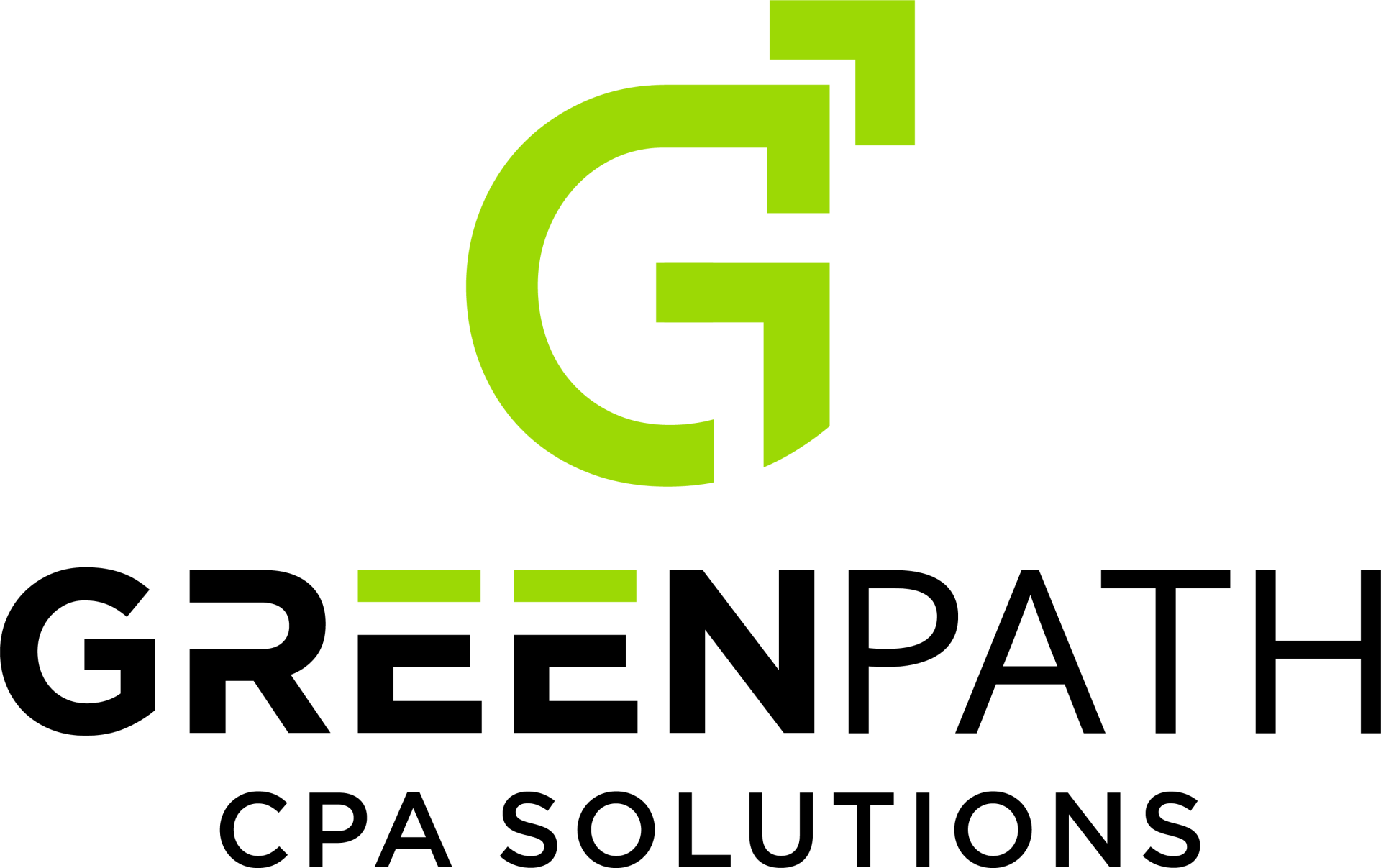 The logo for greenpath cpa solutions has a green on it.