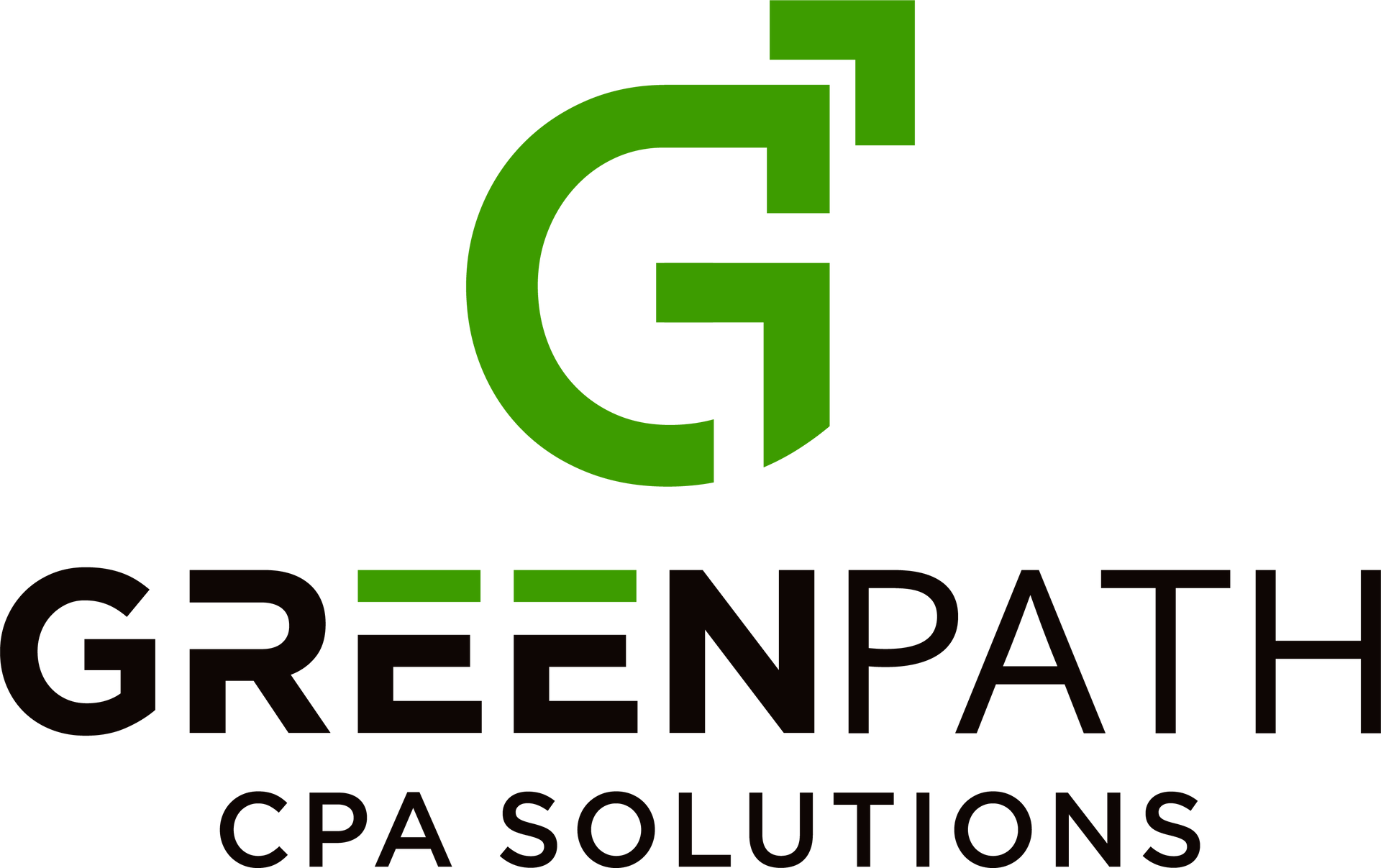 The logo for greenpath cpa solutions has a green on it.