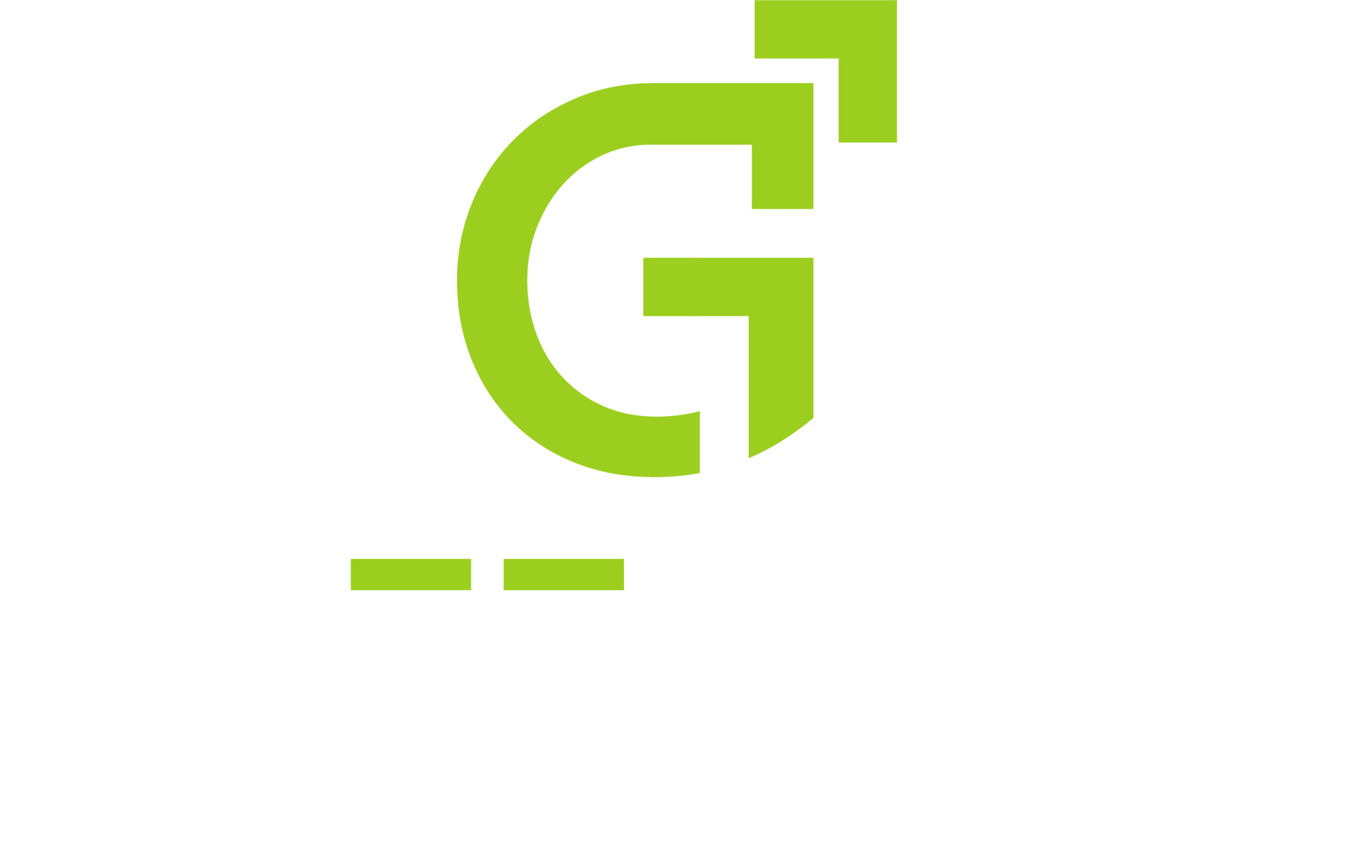 A green and white logo on a white background.
