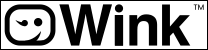 Black-and-white Wink logo with a smiling face icon and the word “Wink”