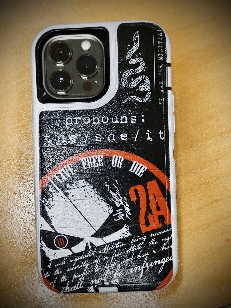 Phone case with a skull design, 