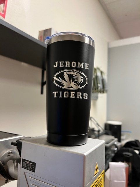 Black tumbler with 