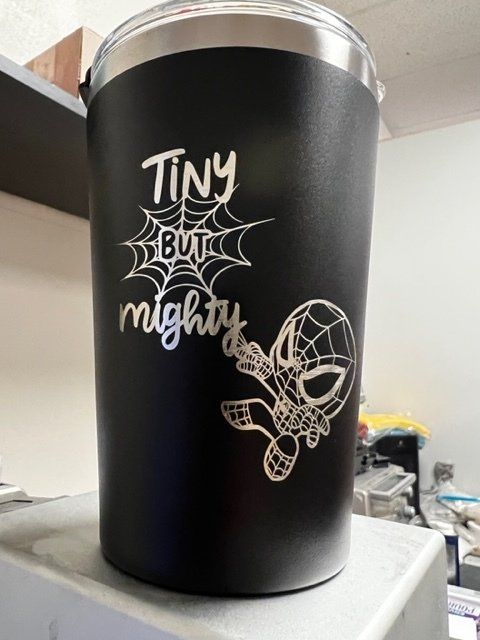 Black tumbler with 
