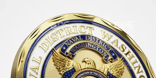 Close-up of a gold-and-blue Washington, D.C. district seal