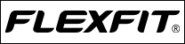 Black FLEXFIT logo text with a registered trademark symbol on a white background