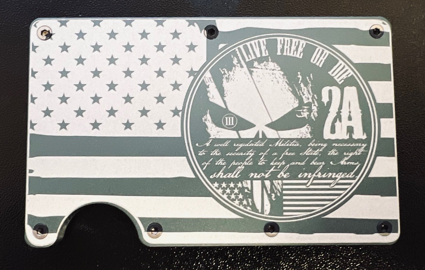 Wallet with American flag and 