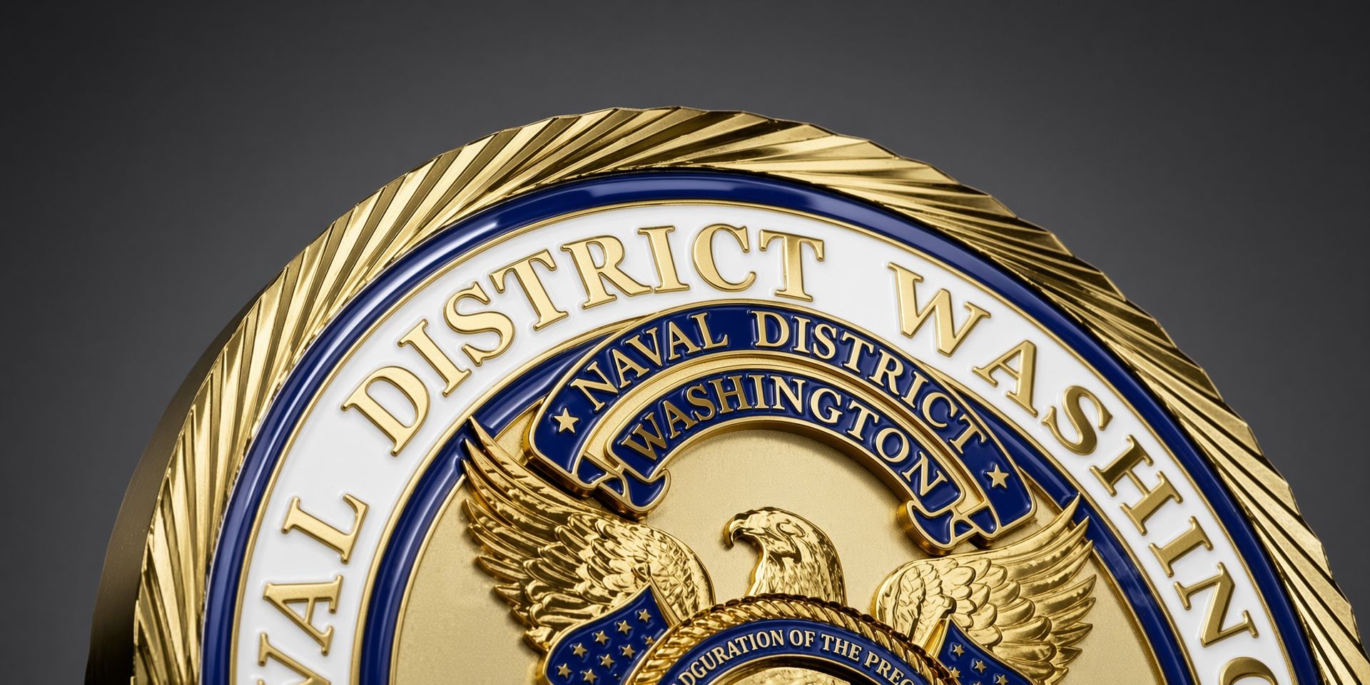 Close-up of a gold seal reading “District of Columbia” with an eagle emblem