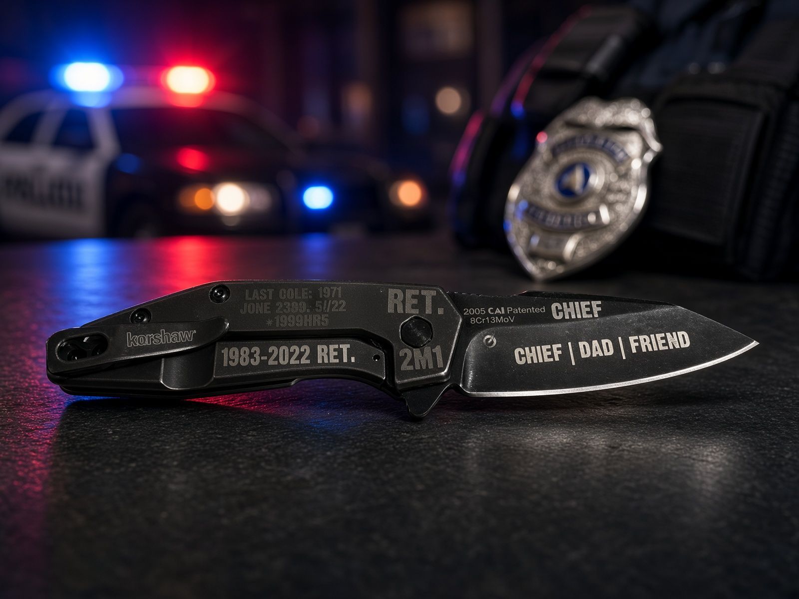Black plastic zipper pull with “Ralph” text on a gray perforated surface.
