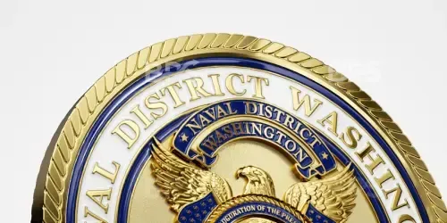 Close-up of the Washington, D.C. district seal in gold and blue