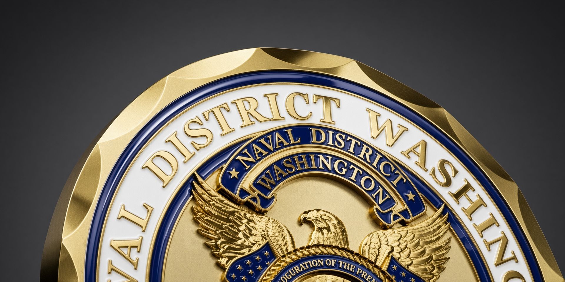 Washington, D.C. District seal in blue and gold on a circular emblem