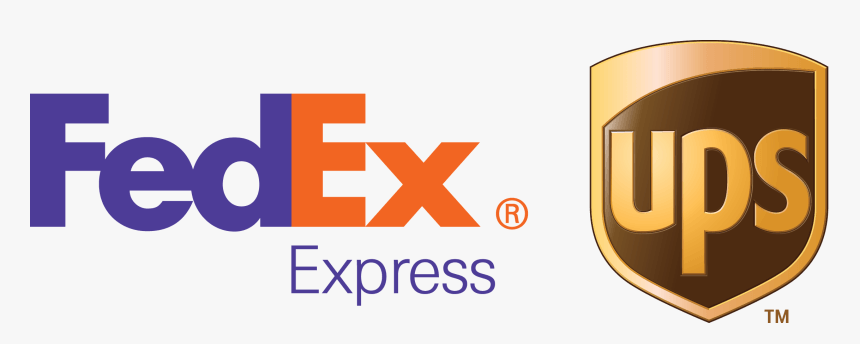 FedEx Express and UPS logos side by side on a white background