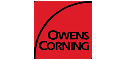 The red Owens Corning corporate logo featuring a black curved arc over the company name.