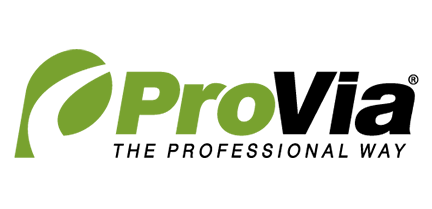 The ProVia logo: the word "ProVia" in green and black text next to a stylized green leaf icon, with the tagline below.