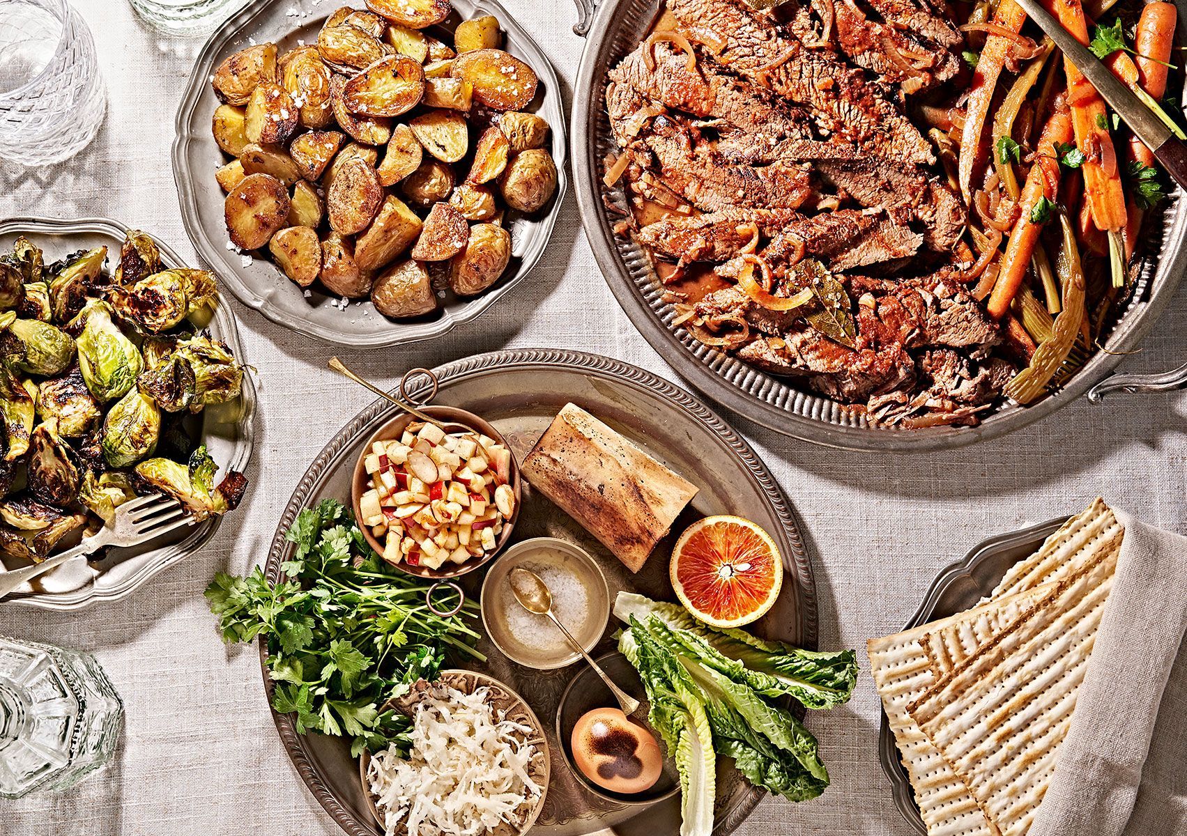 There are many different types of food on the table.