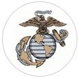 Marine Corps emblem: Eagle atop a globe, over an anchor.