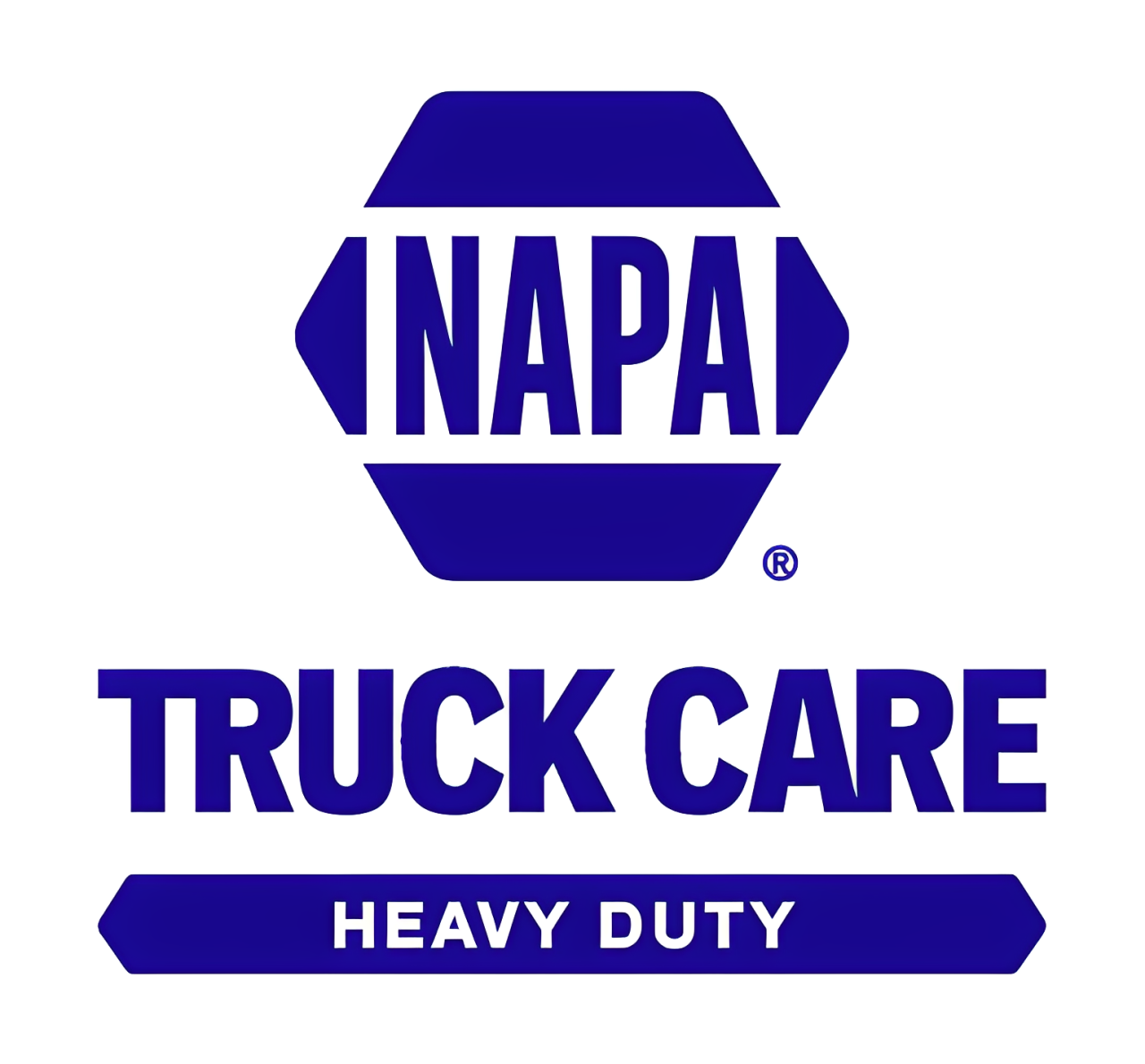 NAPA Truck Care logo: Blue hexagon with