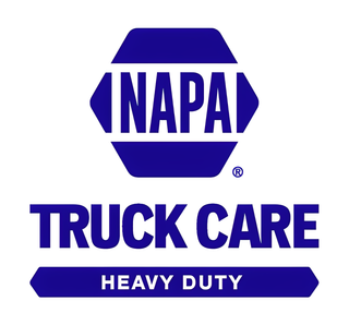 NAPA Truck Care logo: Blue hexagon with 
