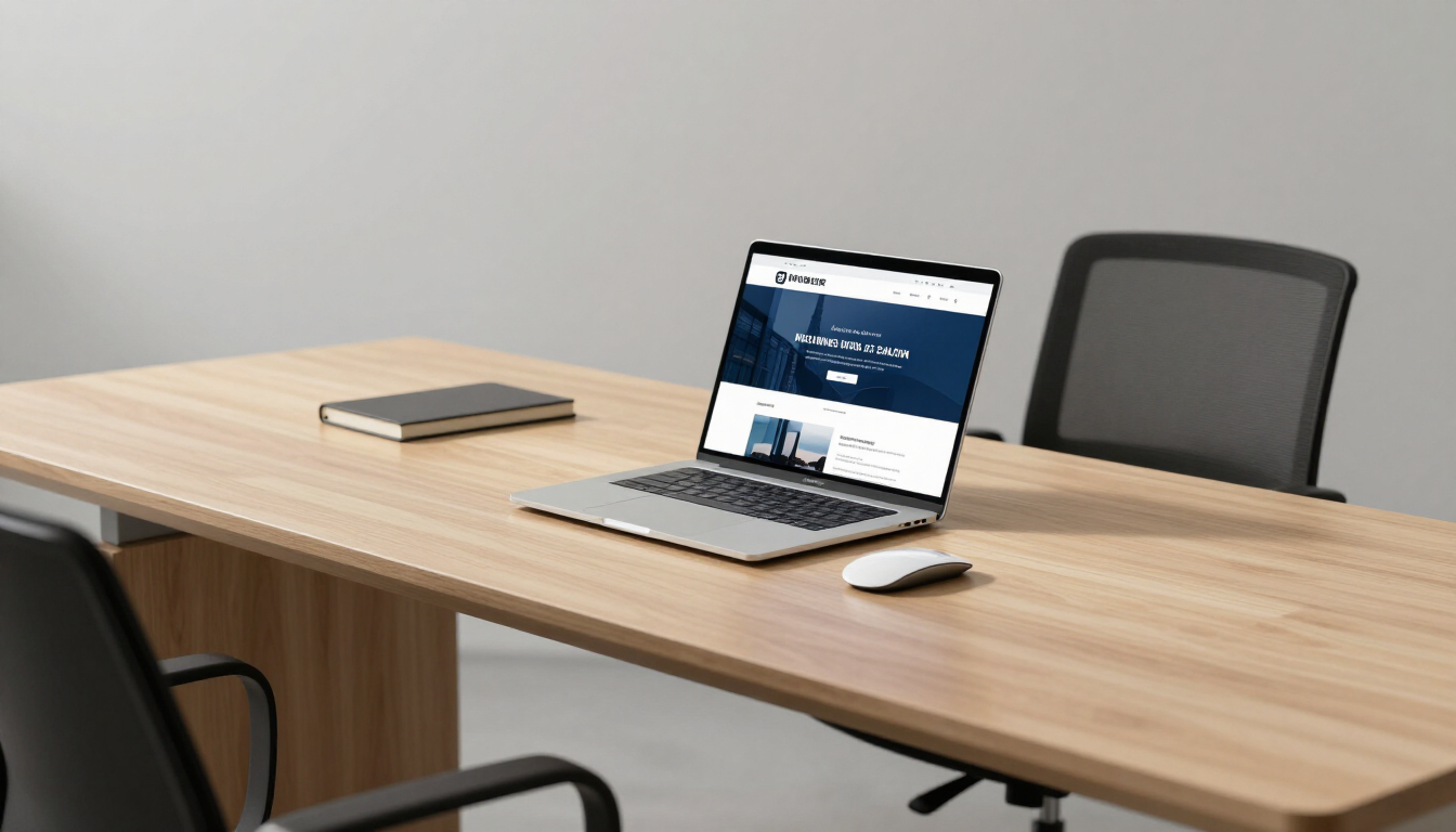 Modern small business website design on a laptop and smartphone.
