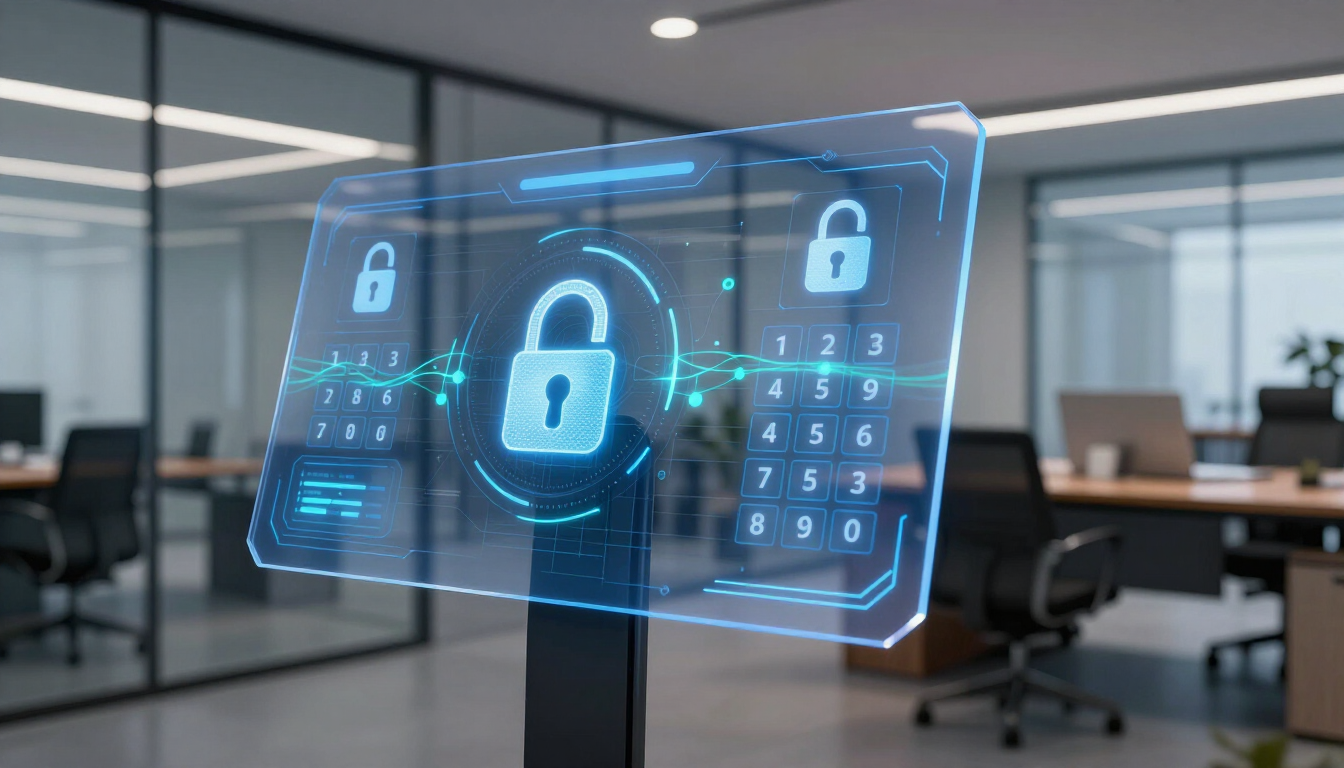 Cybersecurity and website security for small businesses concept featuring a digital shield