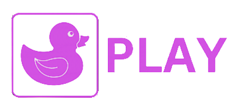A Purple Rubber Duck Is In A Square Next To The Word Play — Bills Amusements In Gladstone, QLD