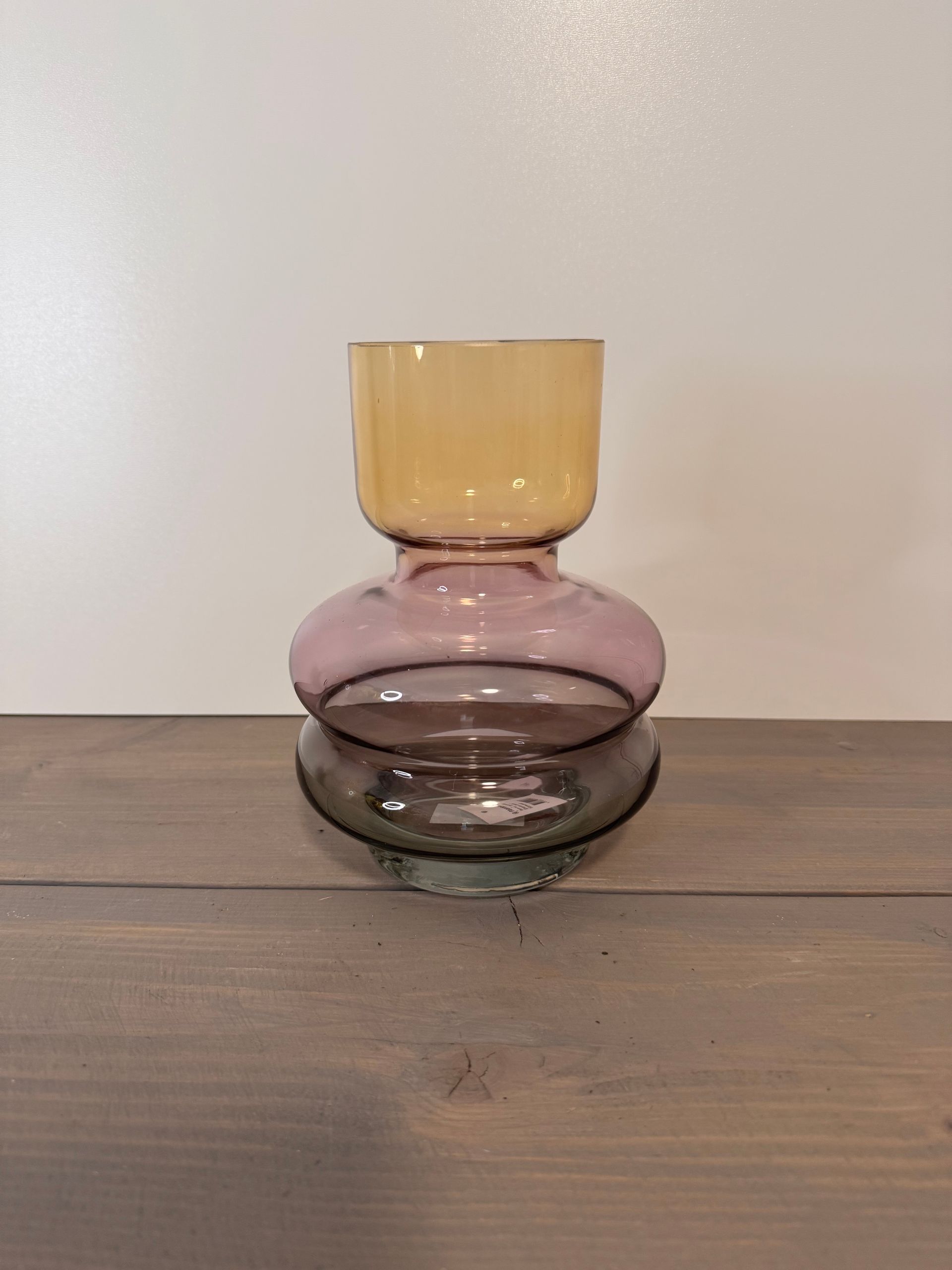 Trio color glazen vaas