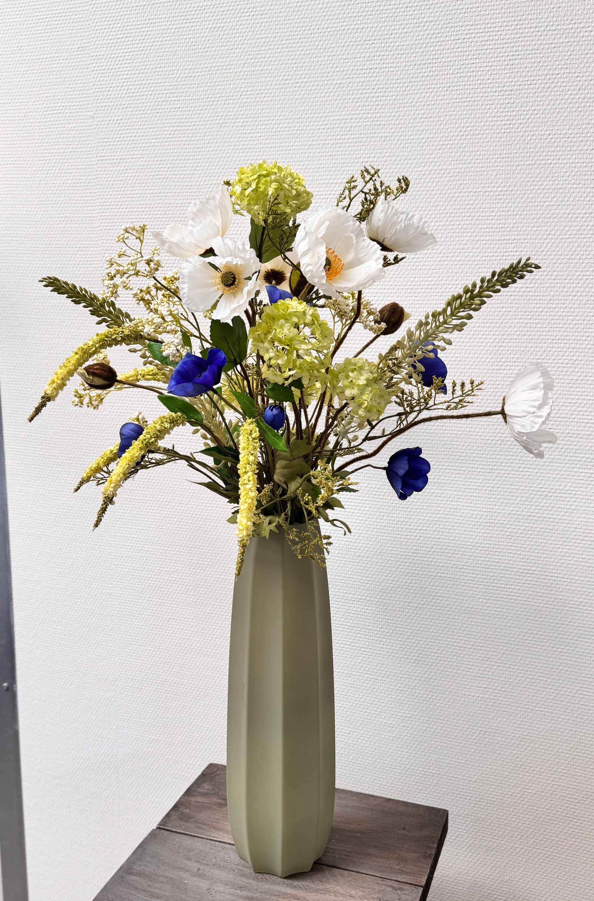 Basis groen/blauw boeket 12 stelen