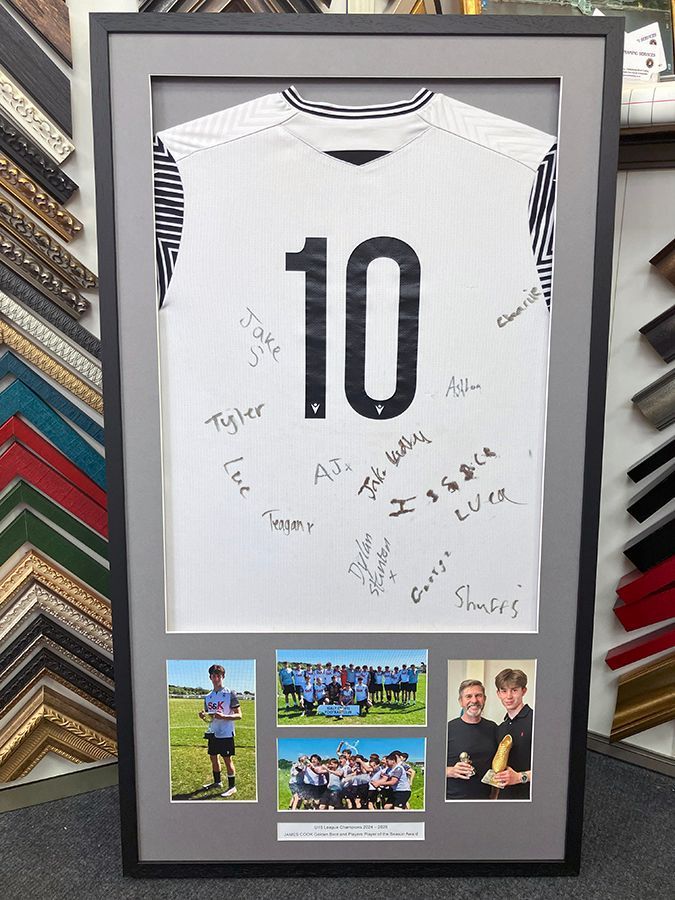 Framed sports jersey