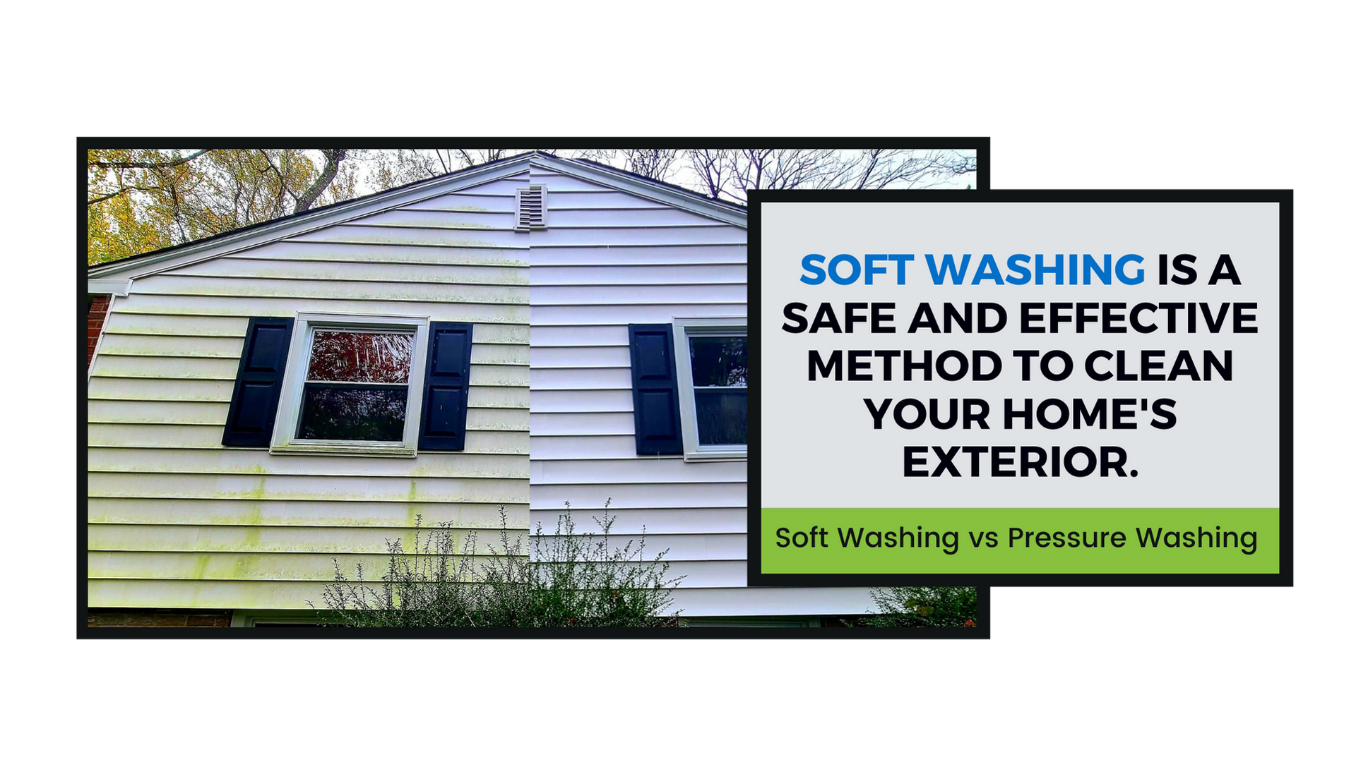 A house half-cleaned with the text: 