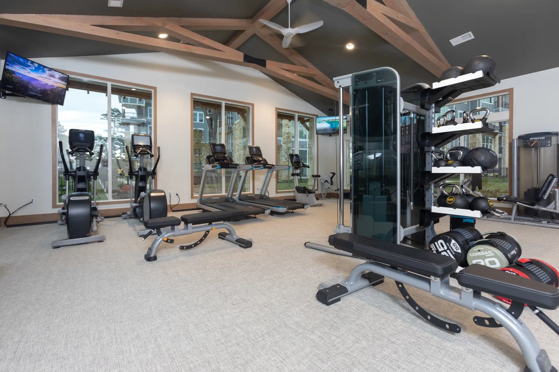 State-of-the-art fitness center with cardio machines and free weights.