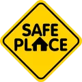 Yellow diamond sign with the words
