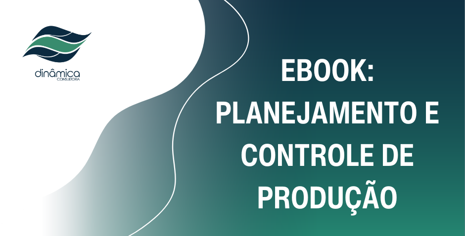 Capa de eBook com fundo verde-azulado e texto “Planejamento e Controle de Produção”.