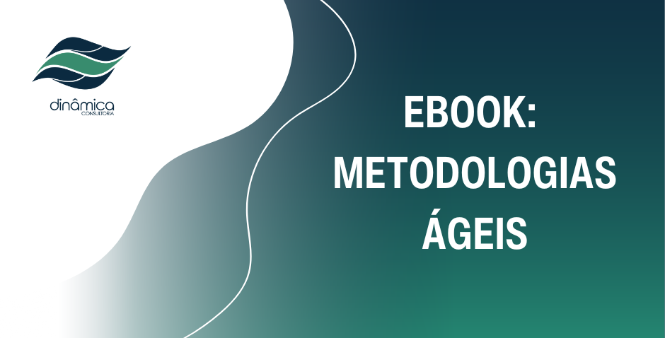 Capa do ebook com design em tons de azul-petróleo e branco, logotipo à esquerda e título “EBOOK: METODOLOGIAS ÁGEIS” à direita.