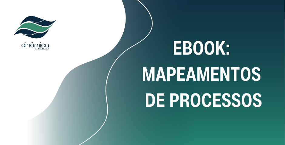 Capa de ebook com fundo verde e branco e texto “EBOOK: MAPEAMENTOS DE PROCESSOS”.