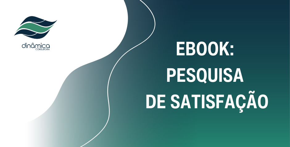 Capa de ebook com fundo verde e branco: “EBOOK: PESQUISA DE SATISFAÇÃO” e logo no canto superior esquerdo.