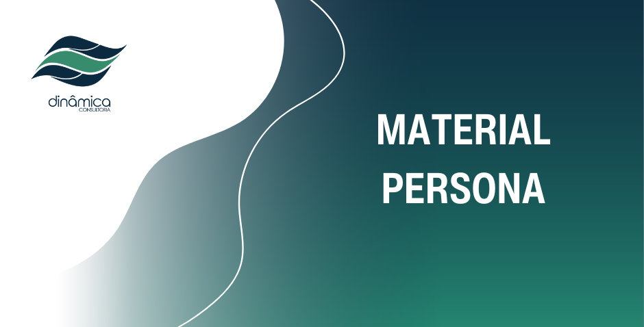 Logotipo em fundo verde-azulado com o texto “MATERIAL PERSOA” em branco.