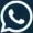 Logotipo branco do WhatsApp em um círculo verde sobre um fundo escuro.