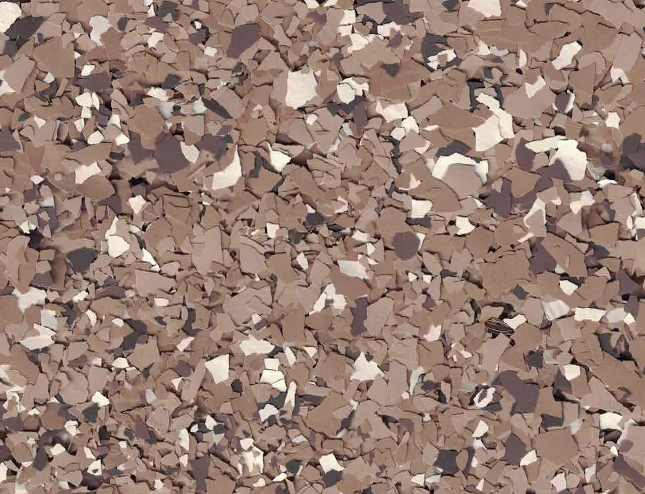 Close-up of scattered tan, brown, and white gravel stones