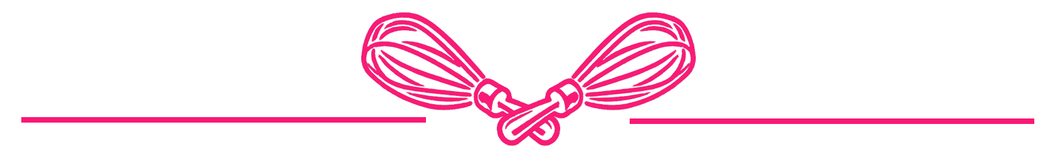 Pink whisks crossed with bold pink lines.
