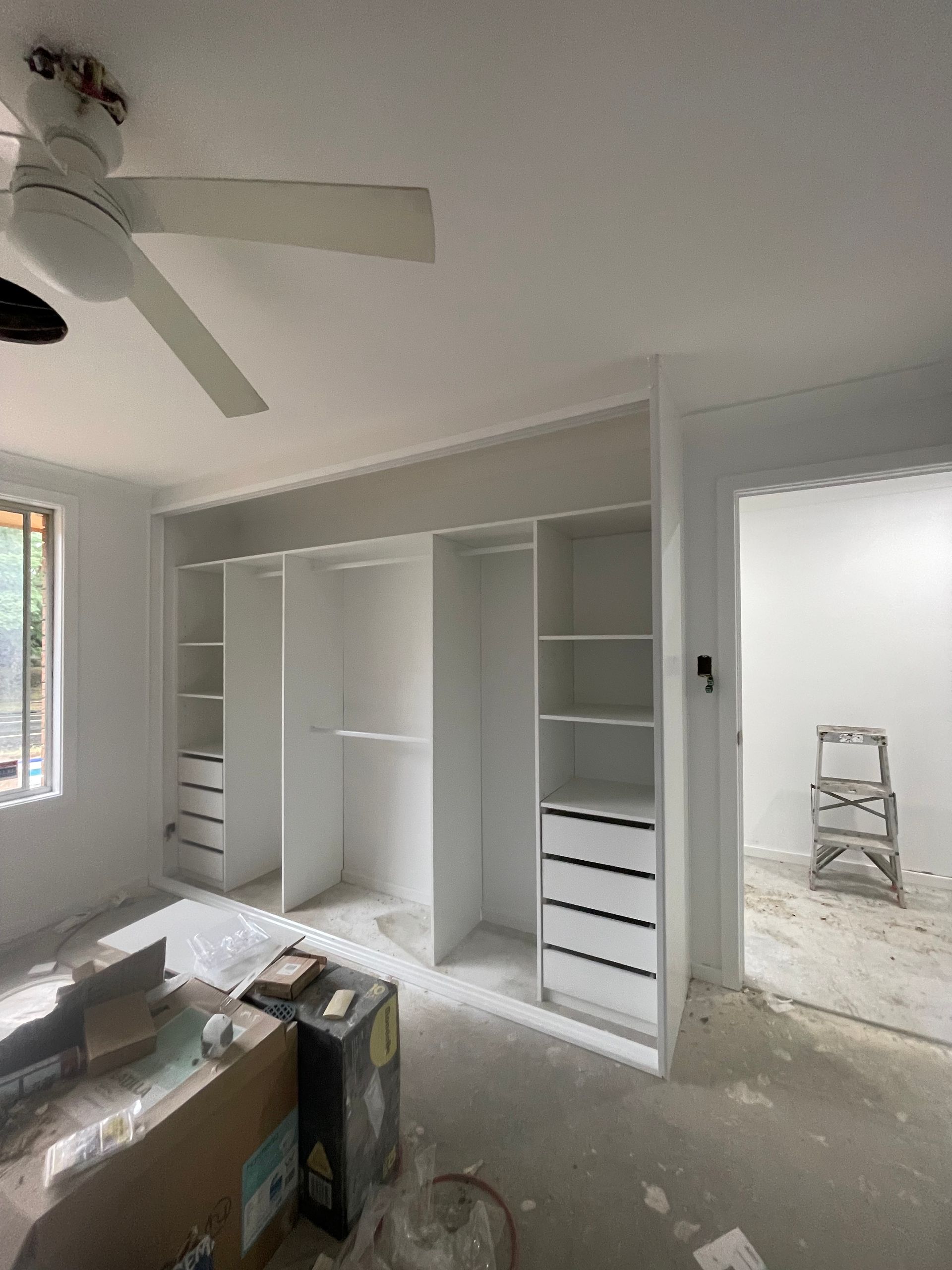 empty white wardrobe 