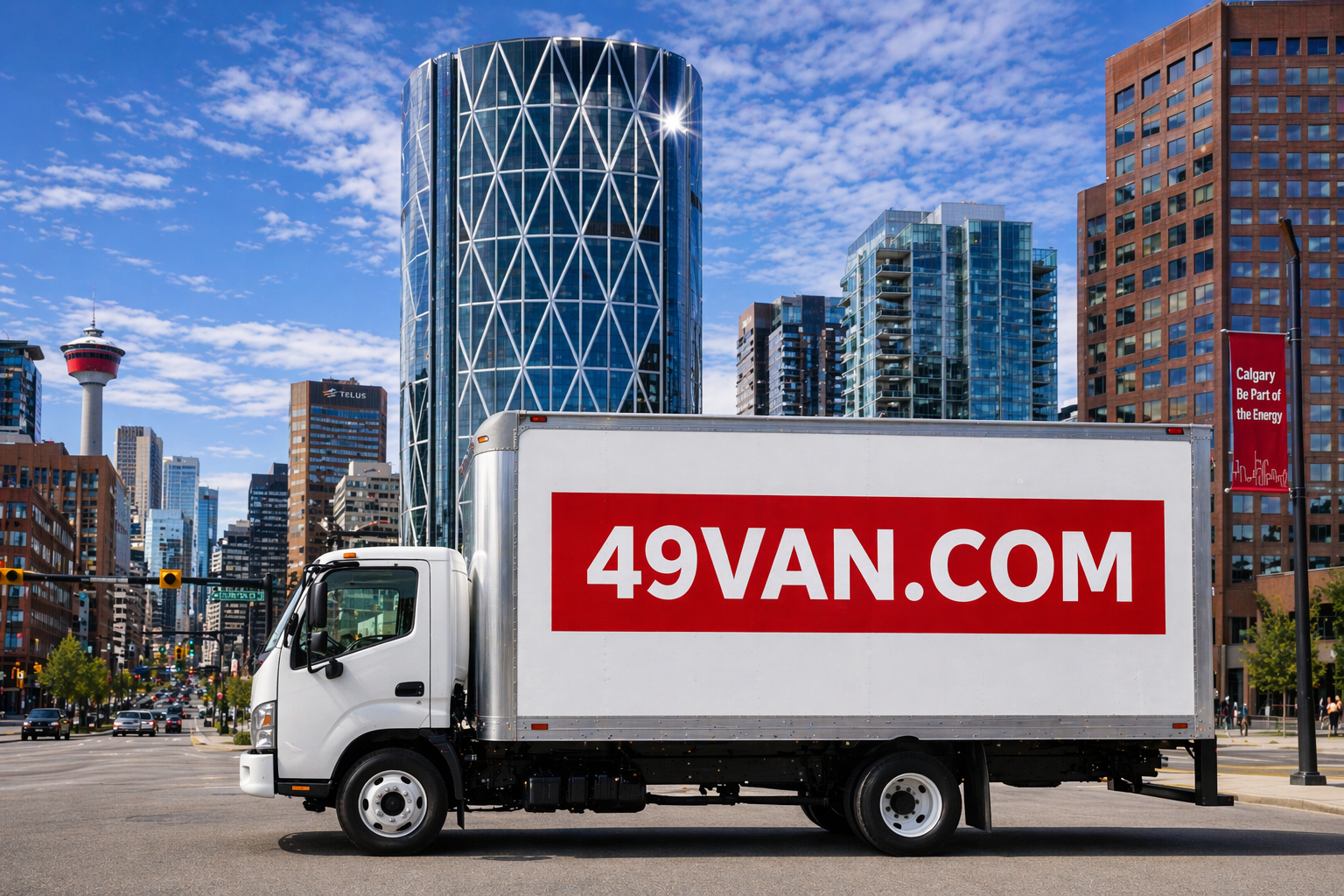 A moving truck with 