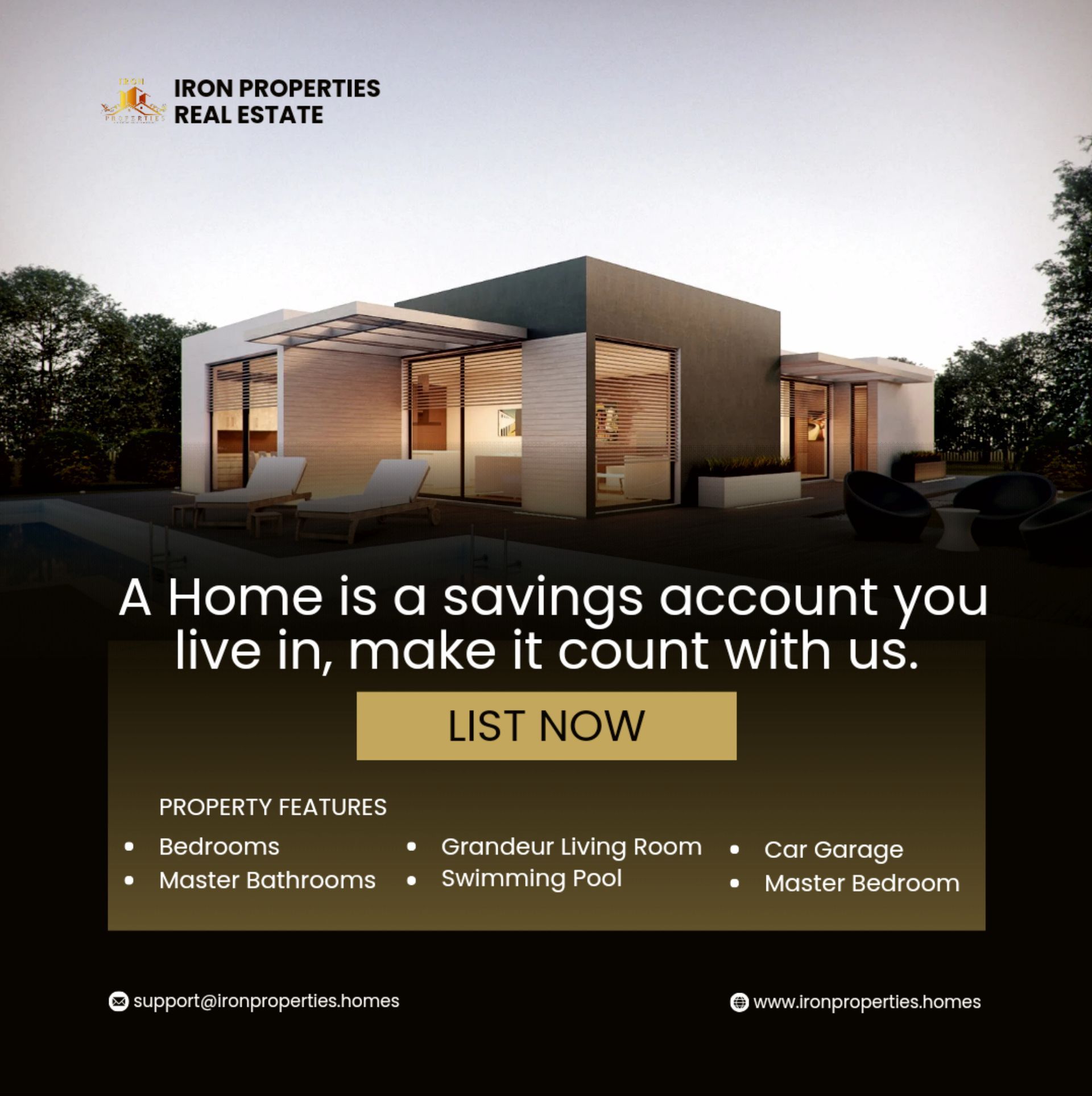 A home is a savings account you live in , make it count with us.