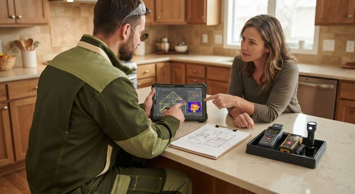 Yuba City insulation contractor reviewing an estimate after a home assessment