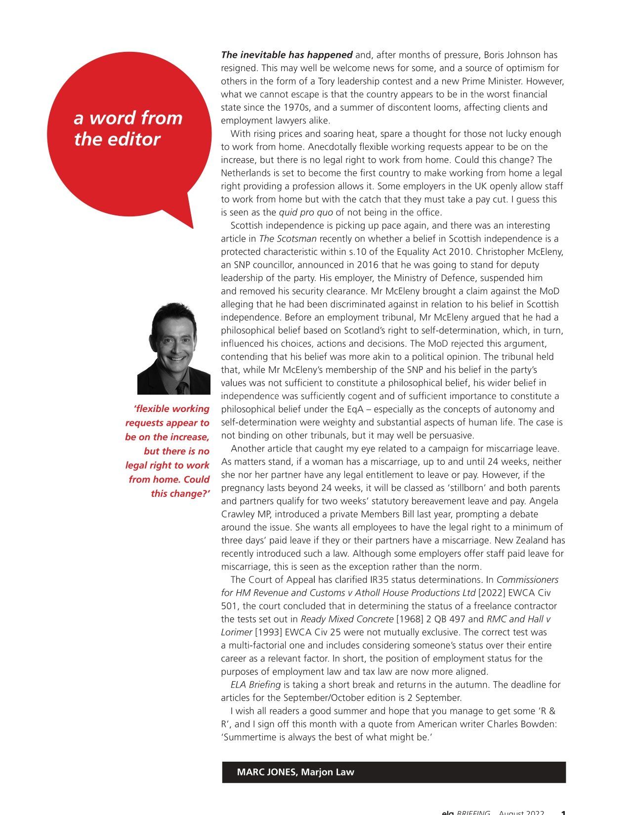 ELA Briefing Editorial - August 2022