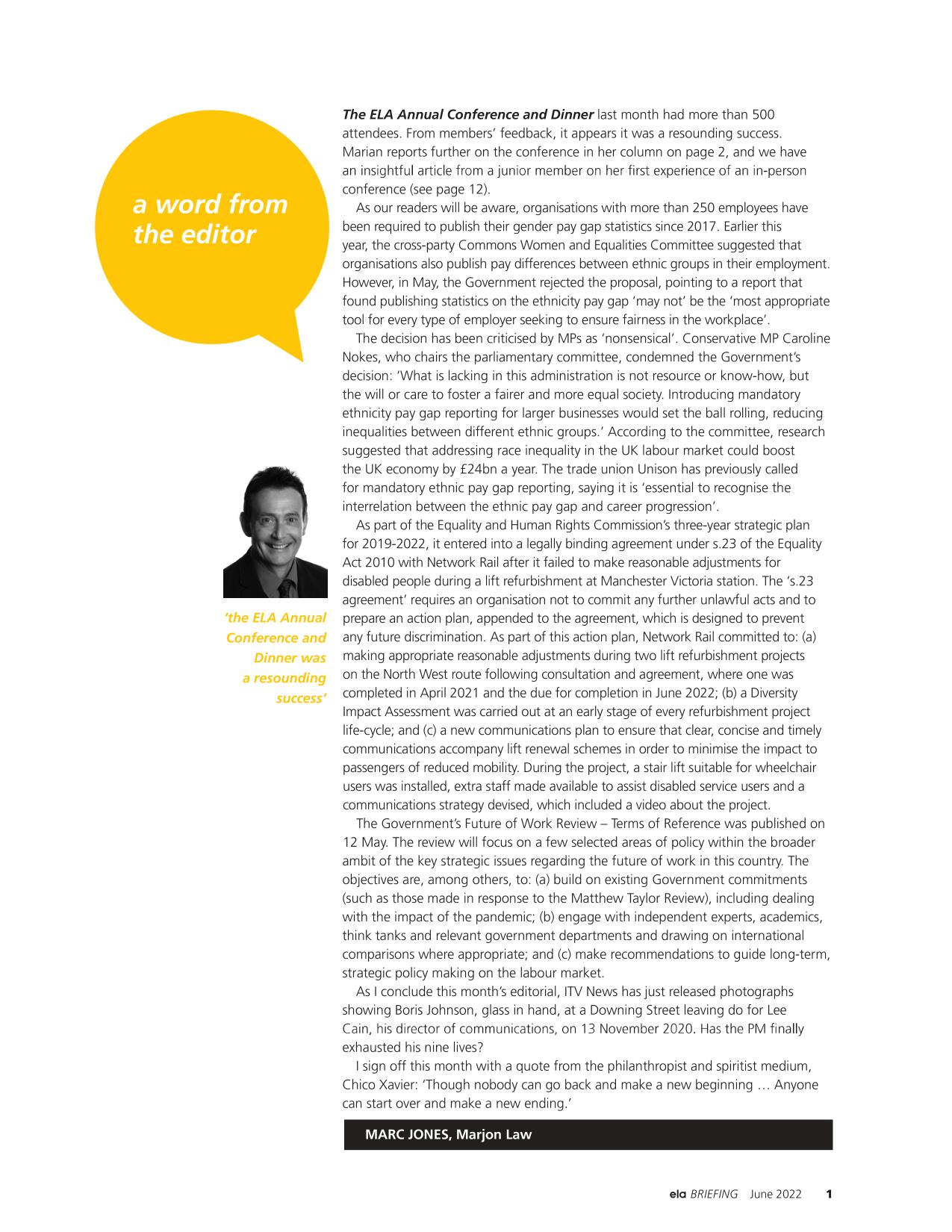 ELA Briefing Editorial - Marc Jones - June 2022 ELA Briefing Editorial - Marc Jones - June 2022