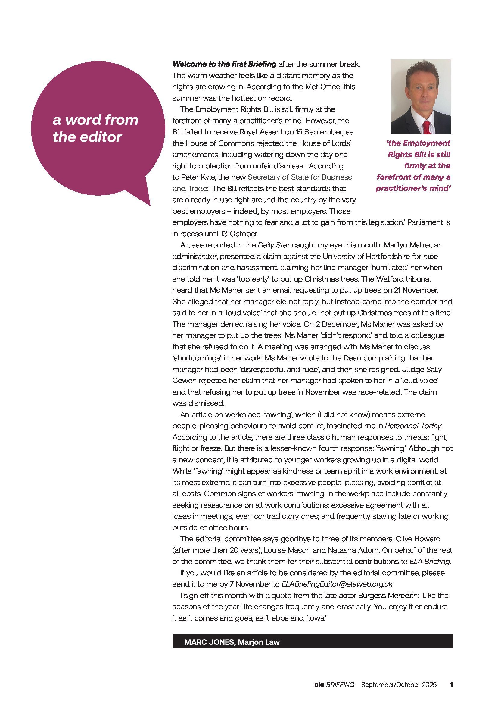 Editorial - September/October 2025
