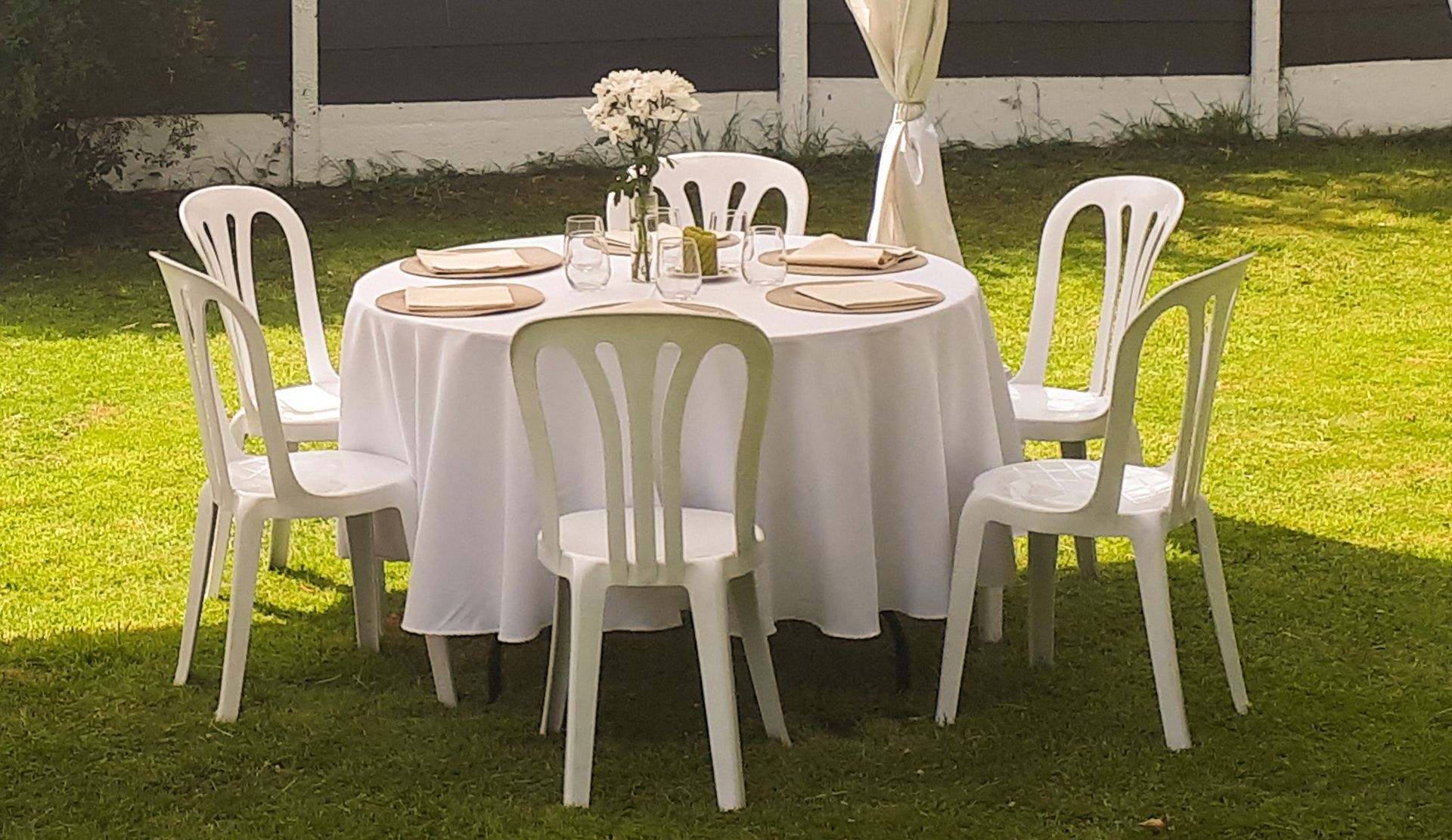 White Plastic Chair white plastic bistro chair with chair cover
