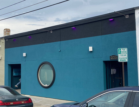 A commercial building with new exterior paint in downtown Medford, Oregon.